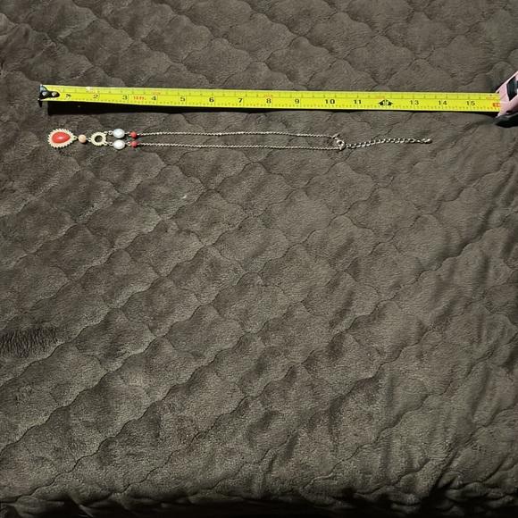 necklace- coral colored fashion 17” + 3” extension - Picture 5 of 6